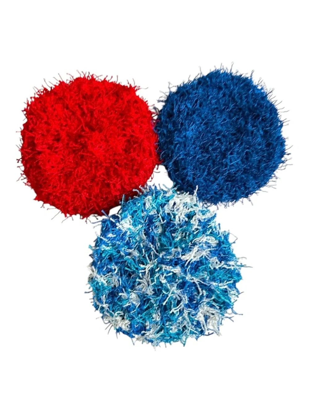 HAND CRAFTED Colorful Crocheted Reusable Polyester Kitchen Dish Scrubbing Pads
